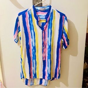Paint Stripe Button Down Shirt